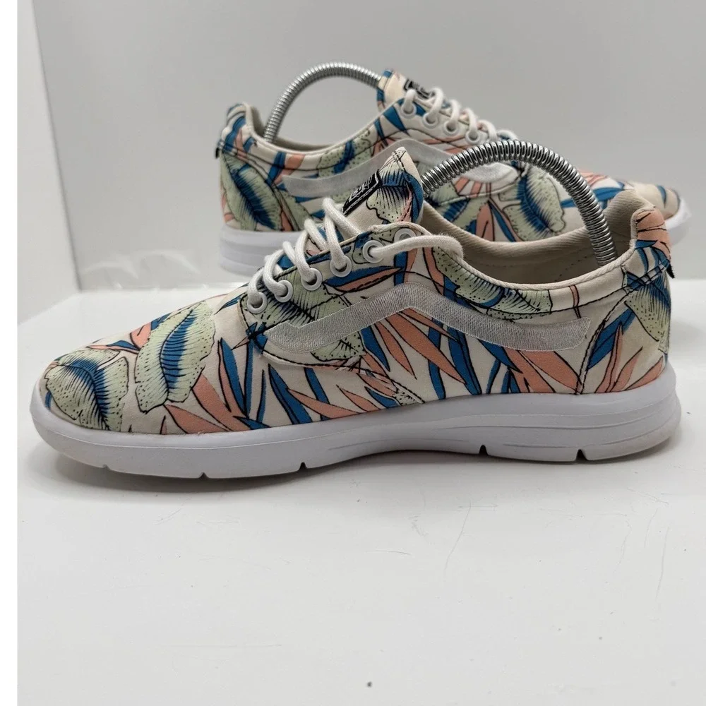 Vans Floral Tropical Low Top Sneakers Women's Size 10 Canvas Lace Up Shoes